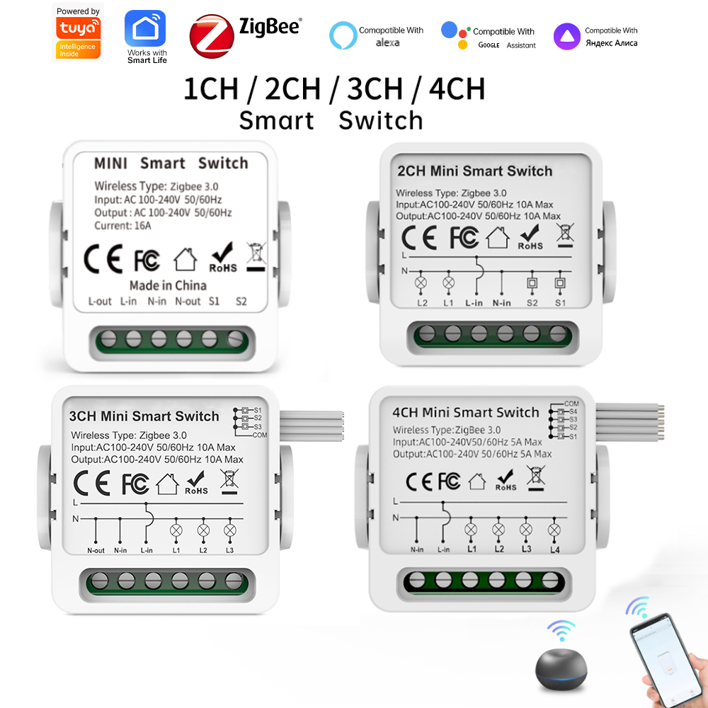Smart Home Zigbee 3.0 - Tuya Zigbee 3.0 스마트 스위치 1/2/3/4-웨이