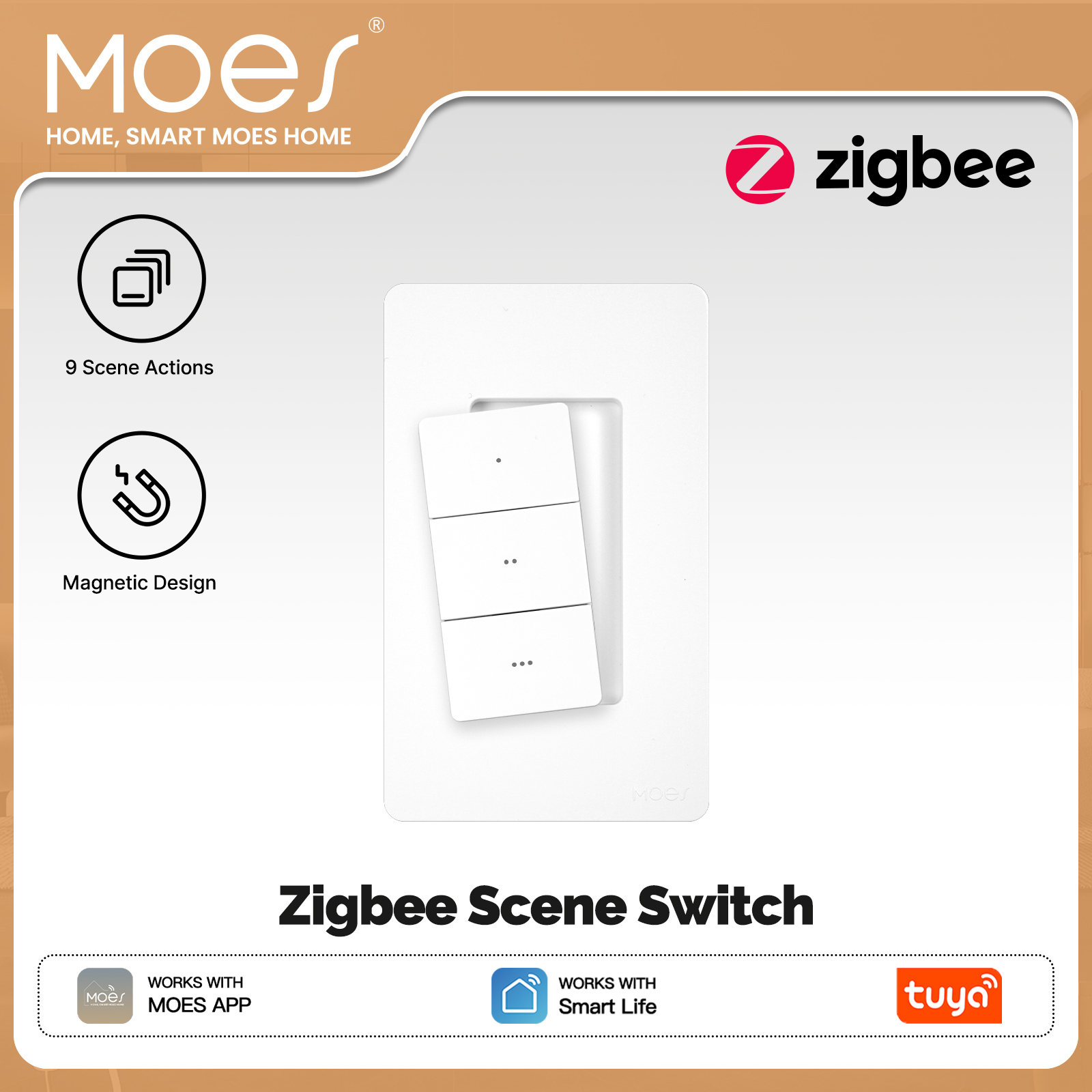 Tuya Smart Switch - MOES Tuya Zigbee 스마트 무선 장면