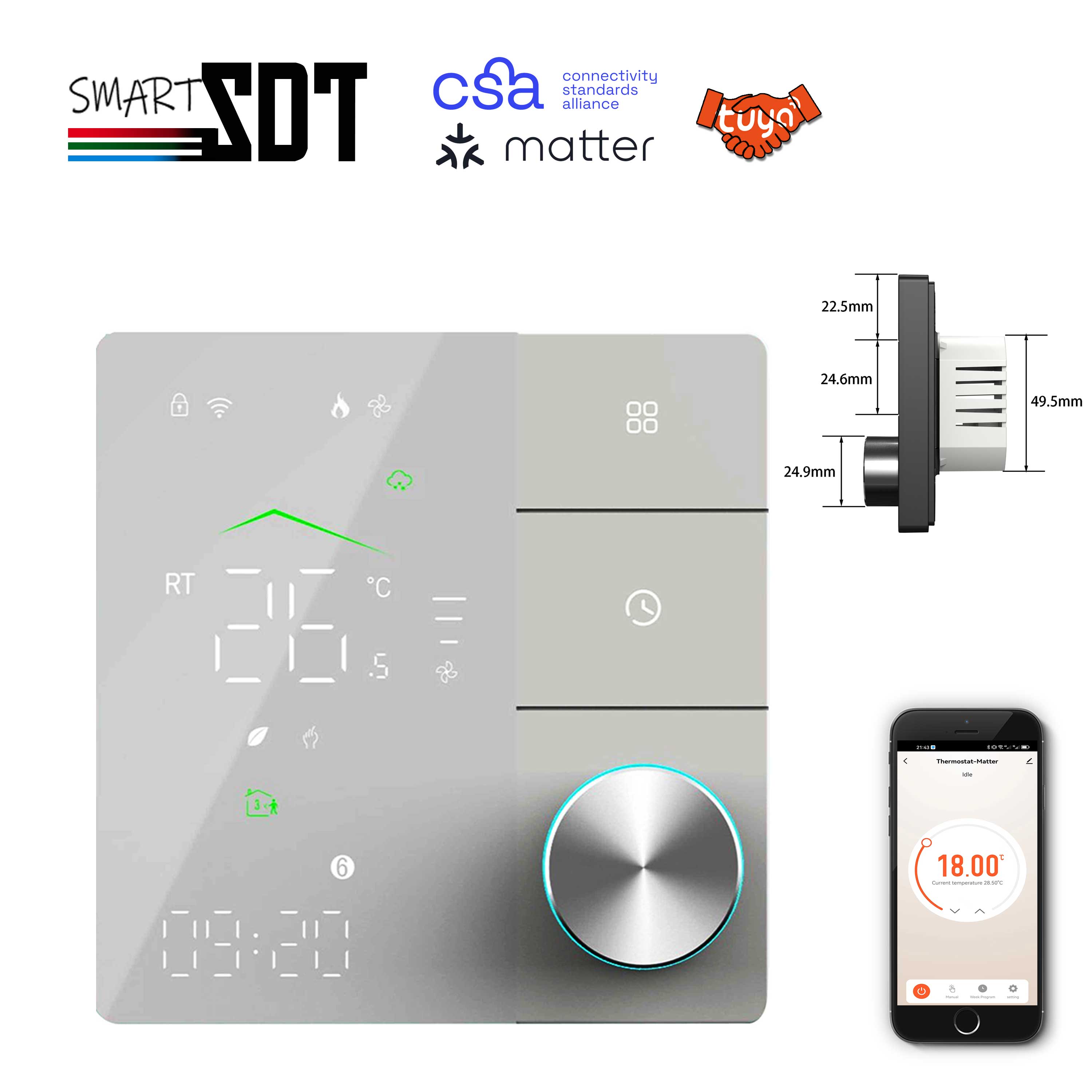 Smart Home Hub Apple - 지그비 와이파이 프로토콜과 호환되는 가열 온도조절기