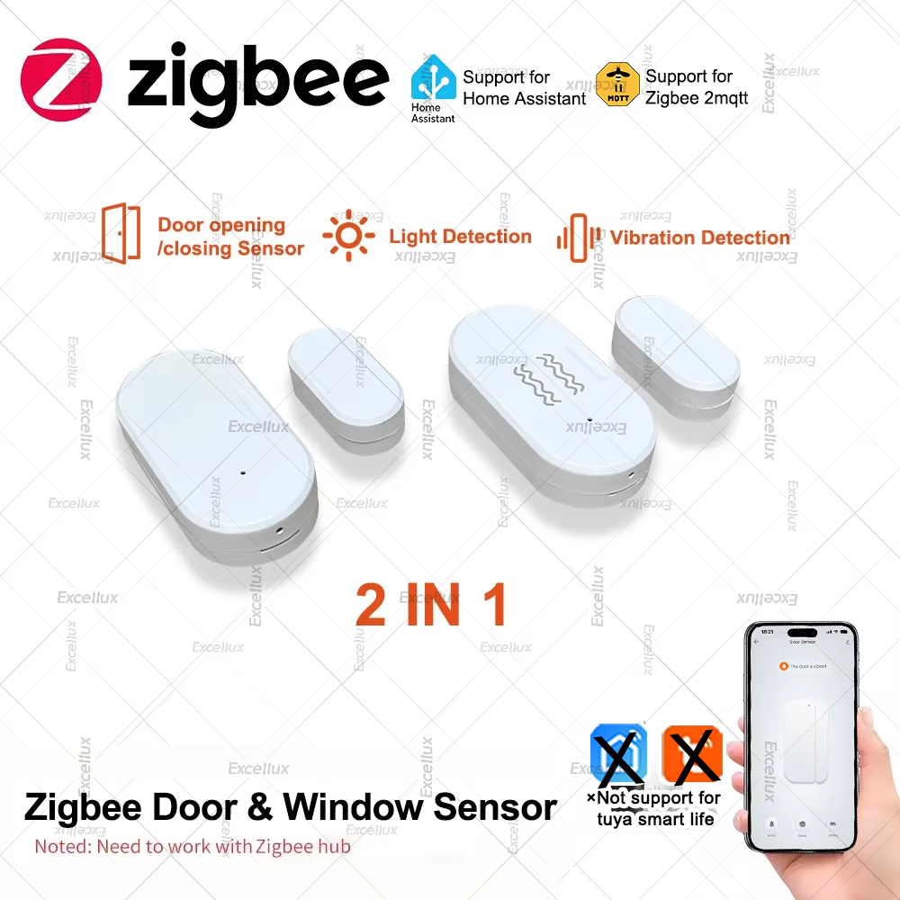 Zigbee 3.0 밝기/진동 센서가있는 도어 윈도우  - Smart Home Zigbee 3.0 리뷰 및 가격