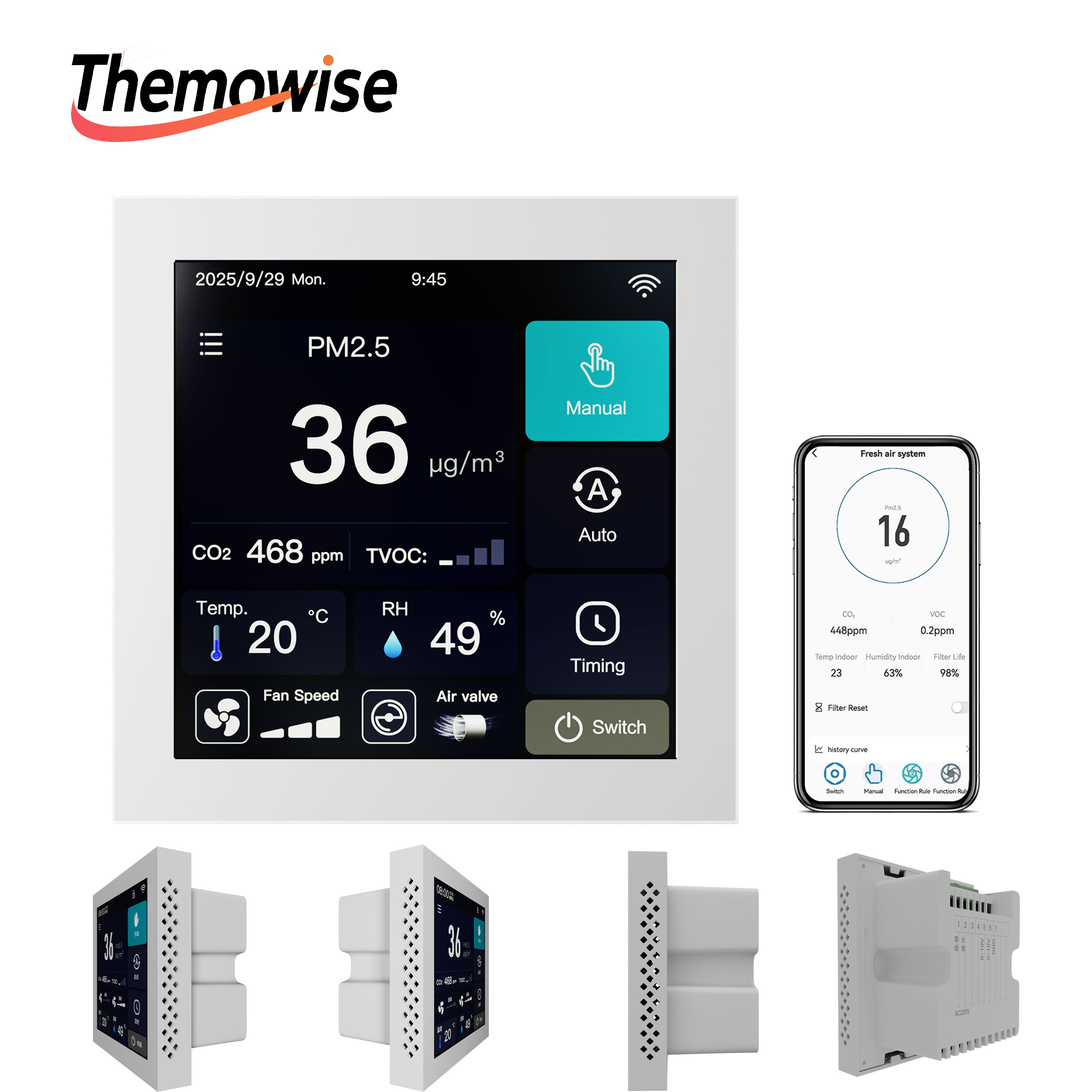 WIFI 홈 스마트 공기질 관리기 (AC/EC 환기 시 - Smart Home Ventilation 리뷰 및 가격