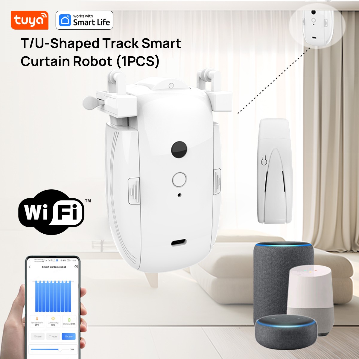 T/U 레일 트랙용 투야 스마트 와이파이 커튼 로봇,  - Smart Home Website 리뷰 및 가격