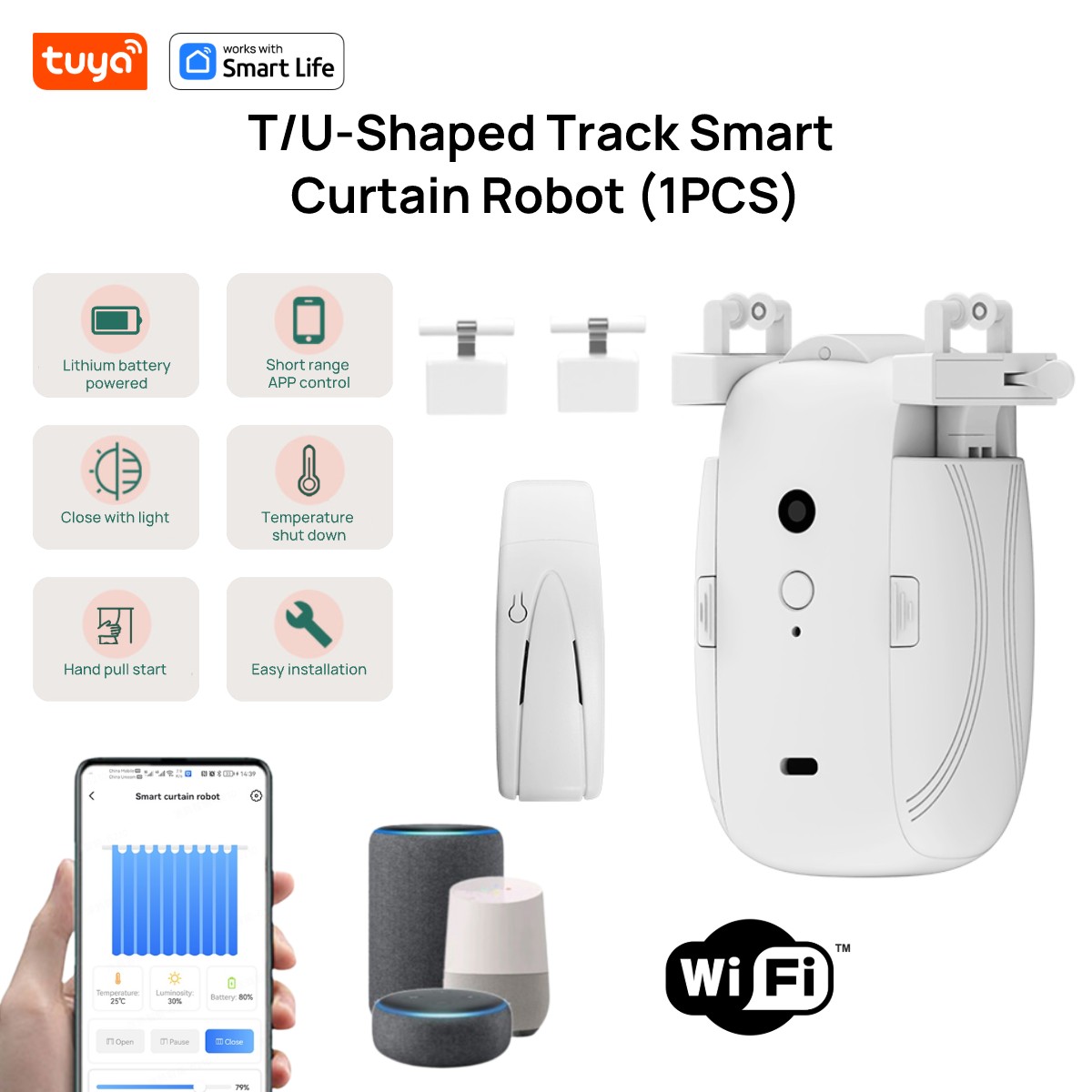 T/U 레일 트랙용 투야 스마트 와이파이 커튼 로봇,  - Smart Home Website 리뷰 및 가격