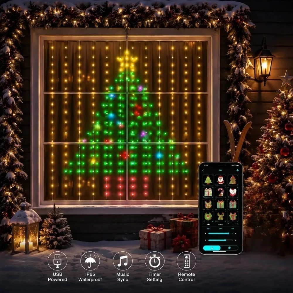 LED 픽셀 커튼 조명 블루투스 앱 제어 RGB 스마트 - Smart Home Controller 리뷰 및 가격