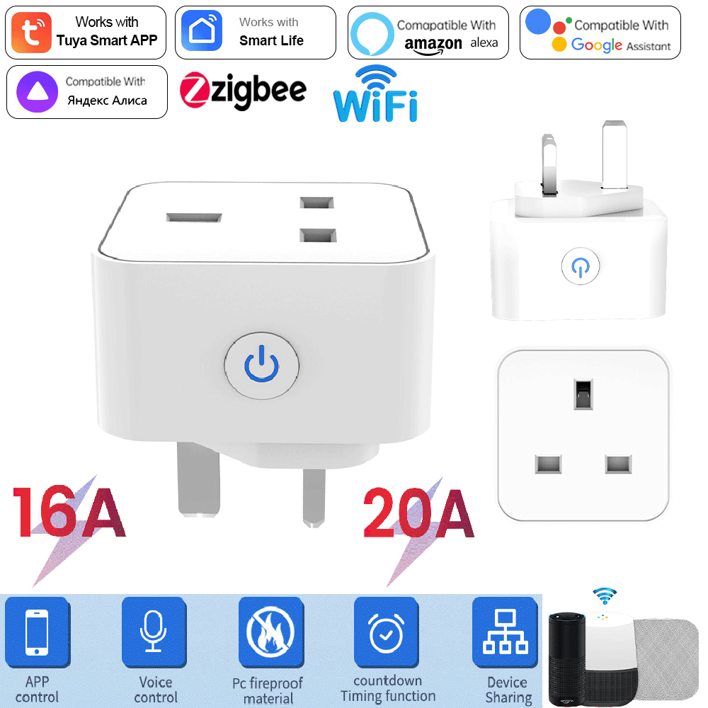 Tuya 스마트 소켓 16A/20A WiFi 또는 Zi - Wifi Smart Plug 리뷰 및 가격