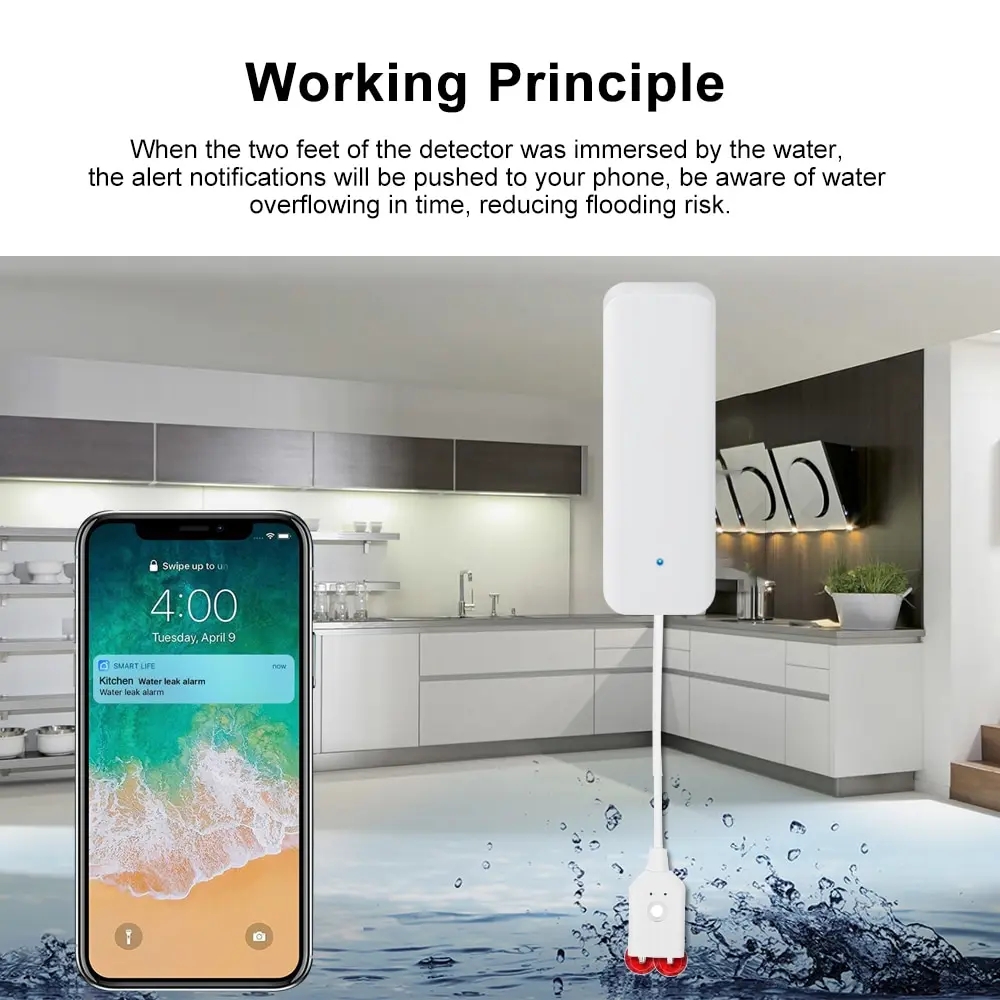 Tuya WiFi 스마트 누수 센서 물 오버플로 레벨  - Smart Home Water Level Sensor 리뷰 및 가격