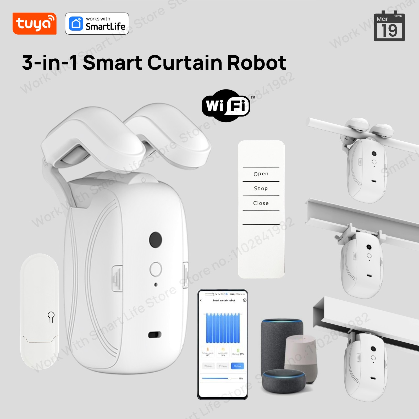 1/2개 투야 스마트 와이파이 커튼 로봇 (허브 포함  - Smart Home Website 리뷰 및 가격