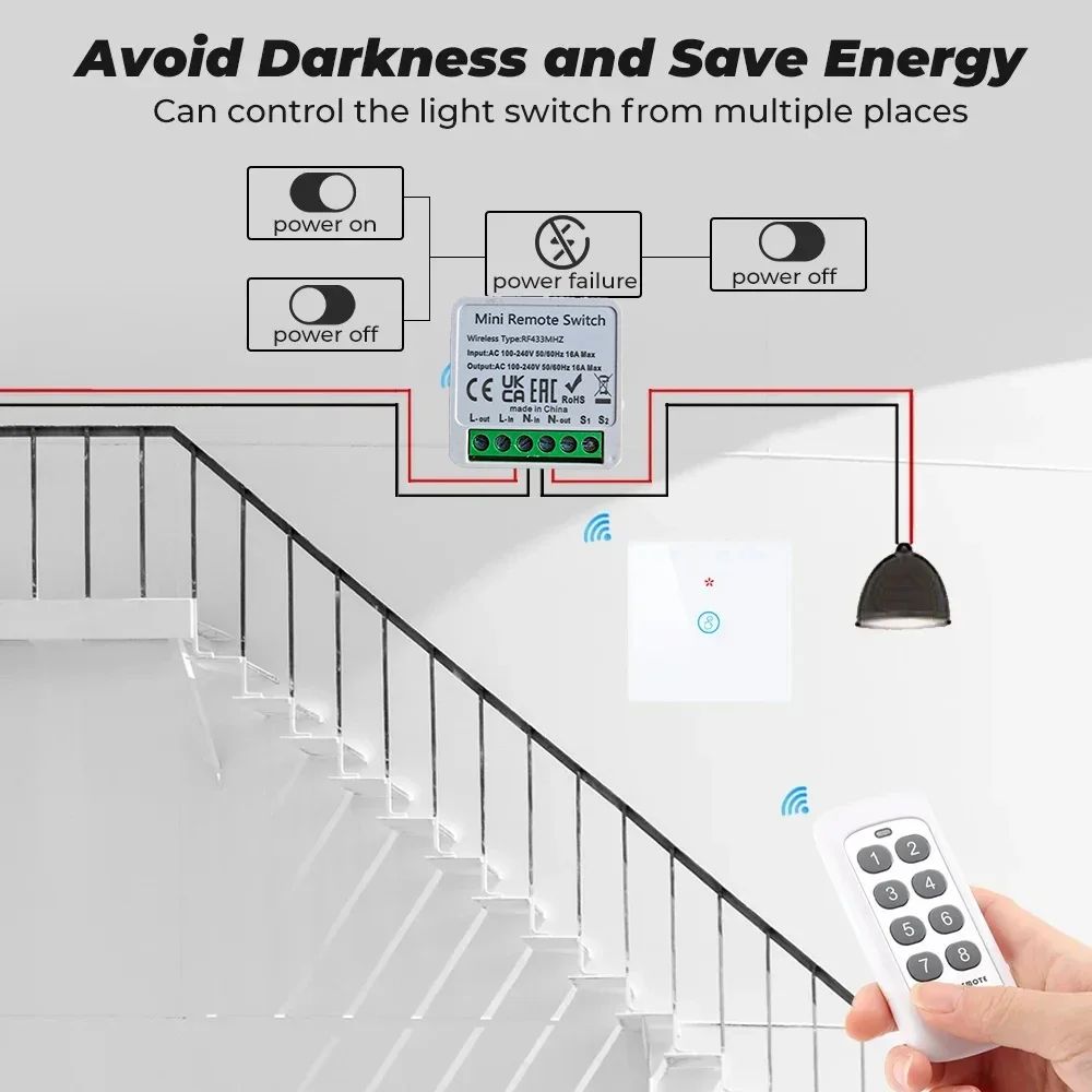 433Mhz RF 86 벽 패널 스위치 원격 제어와 무 - Smart Home Ventilation 리뷰 및 가격